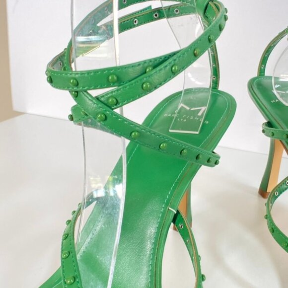 NWB Marc Fisher Dallin Green Strappy Leather Sandals, size 11M - Picture 7 of 12